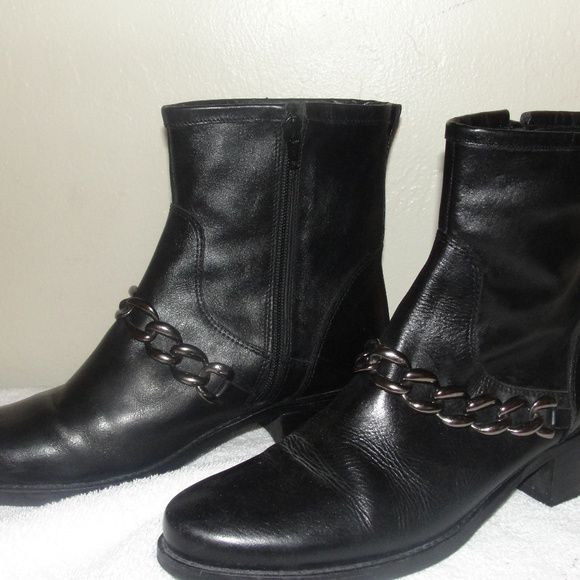 black leather baldi london ankle boots size 10 - Picture 2 of 6
